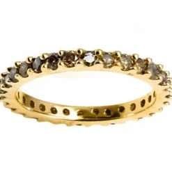 Chocolate Diamond Eternity Ring in 14K Yellow Gold-Stunning!