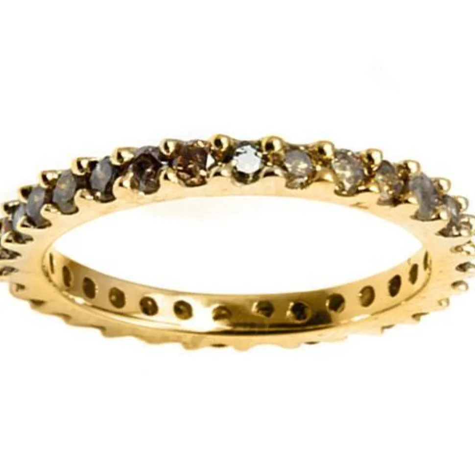 Chocolate Diamond Eternity Ring in 14K Yellow Gold-Stunning!