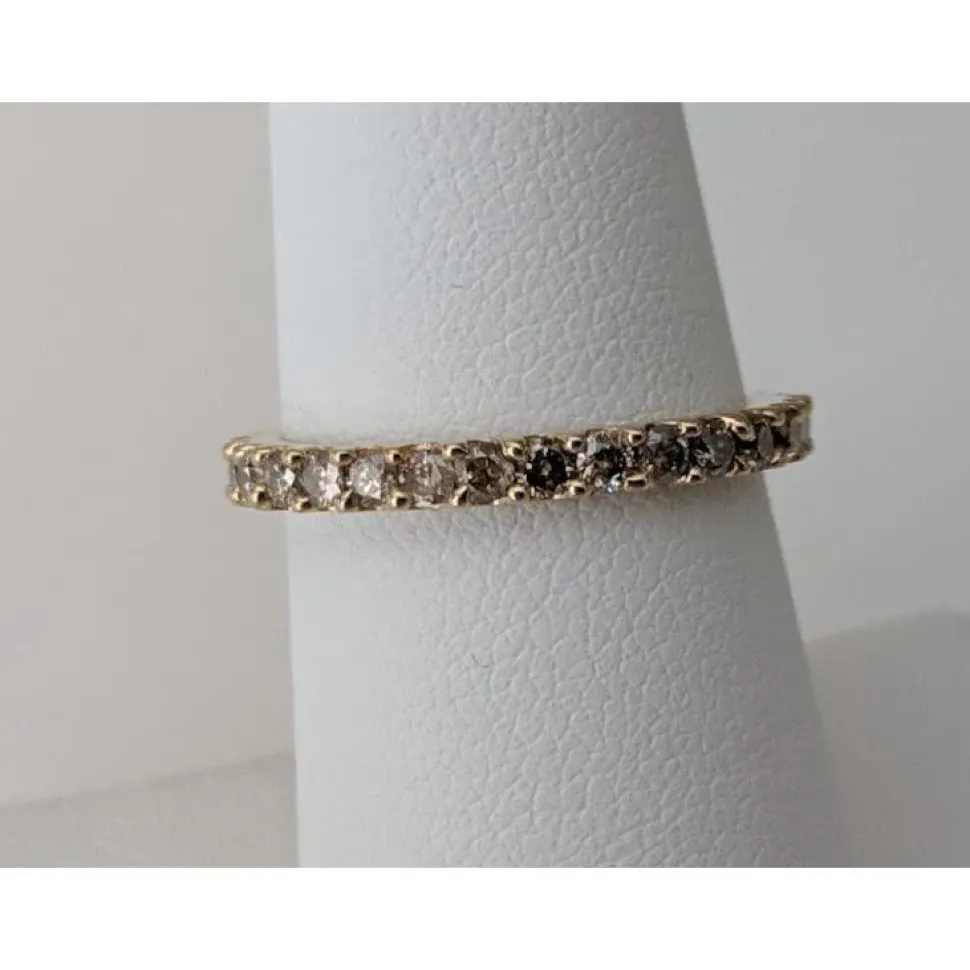 Chocolate Diamond Eternity Ring in 14K Yellow Gold-Stunning!