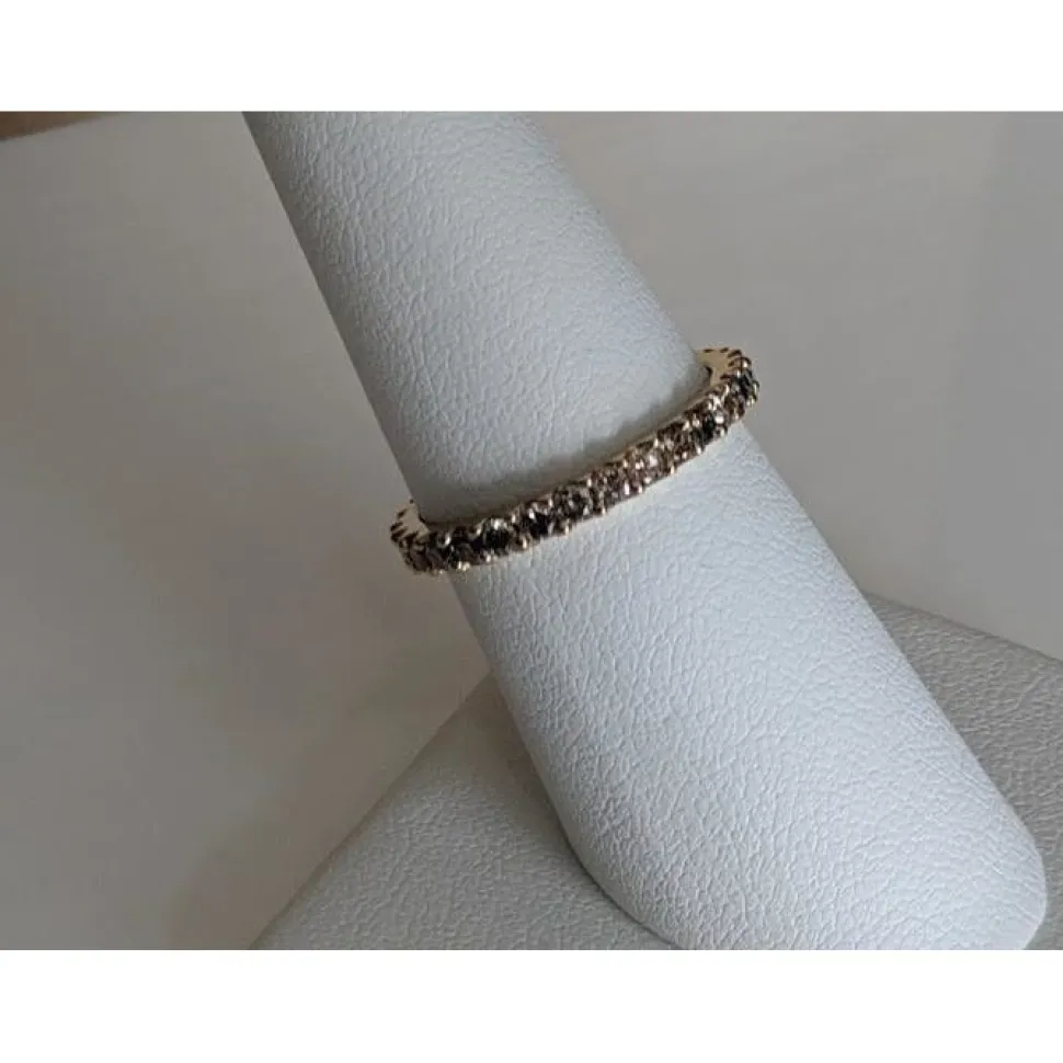 Chocolate Diamond Eternity Ring in 14K Yellow Gold-Stunning!