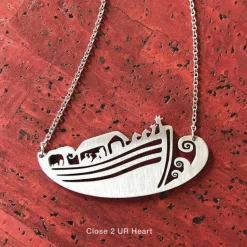 Christian Themed Necklaces-Stainless Steel Noah, Nativity Made in the USA