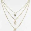 Christie' Gold-Tone Triple Layer Pendant Necklace By Aqua