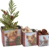 Christmas Farm Animal Bin Set-Pig, Highland Cow & Chicken