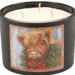 Christmas Highland Cow Cinnamon Candle Primitives by Kathy