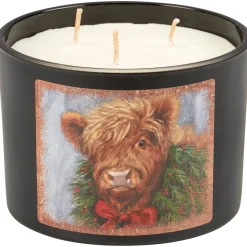 Christmas Highland Cow Cinnamon Candle Primitives by Kathy