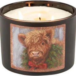 Christmas Highland Cow Cinnamon Candle Primitives by Kathy