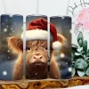 Christmas Highland Cow Skinny Tumblers Made in the USA