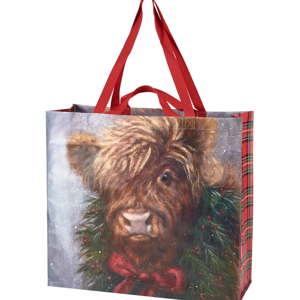 Christmas Highland Shopping Tote-Primitives by Kathy