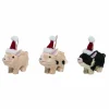 Christmas Pig Ornament Set of 3 Foam 5 in. Multicolor