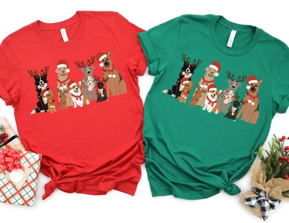 Christmas Pooches Holiday Dogs TShirt