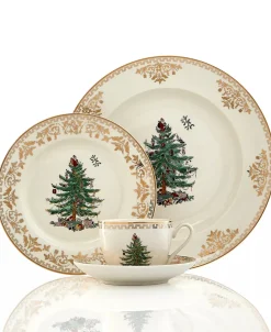 Christmas Tree Gold 4-Pc. Porcelain Place Setting Spode Limited Edition