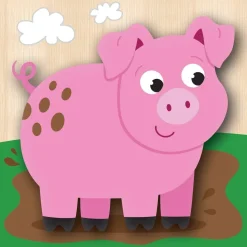 Chunky Wood Puzzles - Kids 4 Pack-Farm, Dinosaur & Garden Bugs