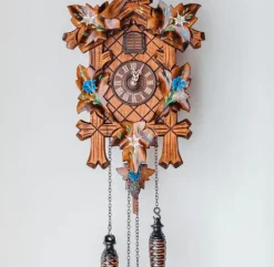 Classic Bird and Floral Design German Made Cuckoo Clock Affordable Adelheide