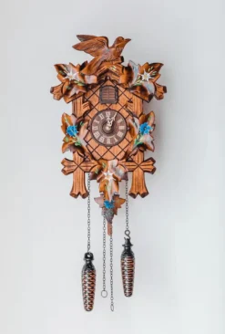 Classic Bird and Floral Design German Made Cuckoo Clock Affordable Adelheide