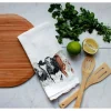 Closeout Farm Animal Watercolor Flour Sack Tea Towels-Rabbits, cows, horse, chicken