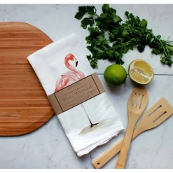 Closeout Farm Animal Watercolor Flour Sack Tea Towels-Rabbits, cows, horse, chicken