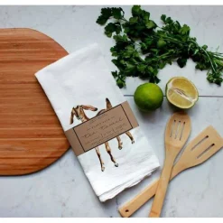 Closeout Farm Animal Watercolor Flour Sack Tea Towels-Rabbits, cows, horse, chicken