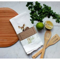 Closeout Farm Animal Watercolor Flour Sack Tea Towels-Rabbits, cows, horse, chicken