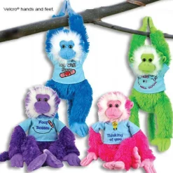 Colorful Hanging Monkeys Removeable "Get Well" Tshirts