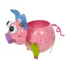 Colorful Mini Pig Planter Painted and Enameled
