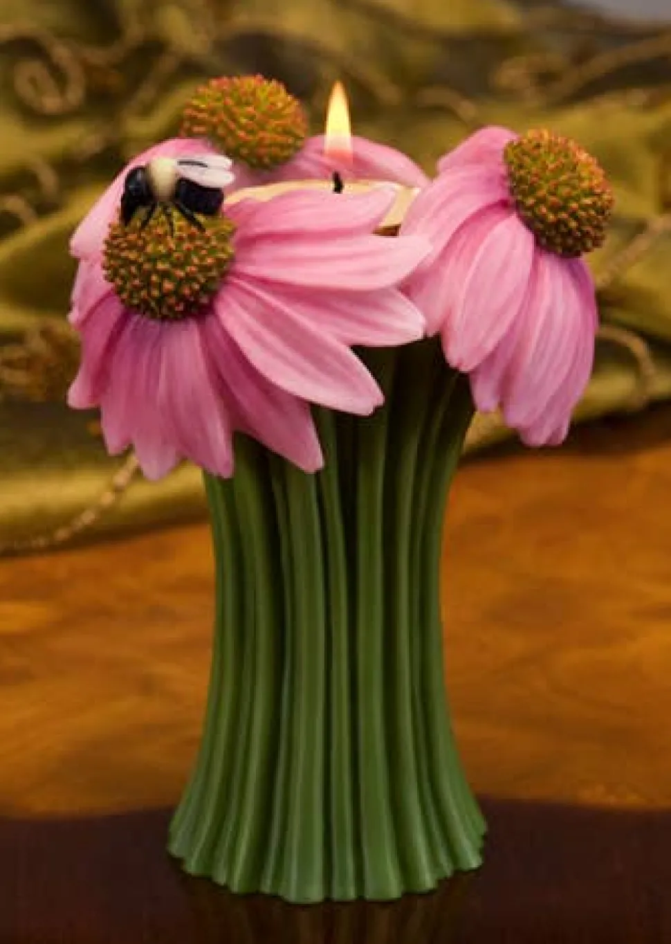 Coneflower & Bee Tea Light Bouquet