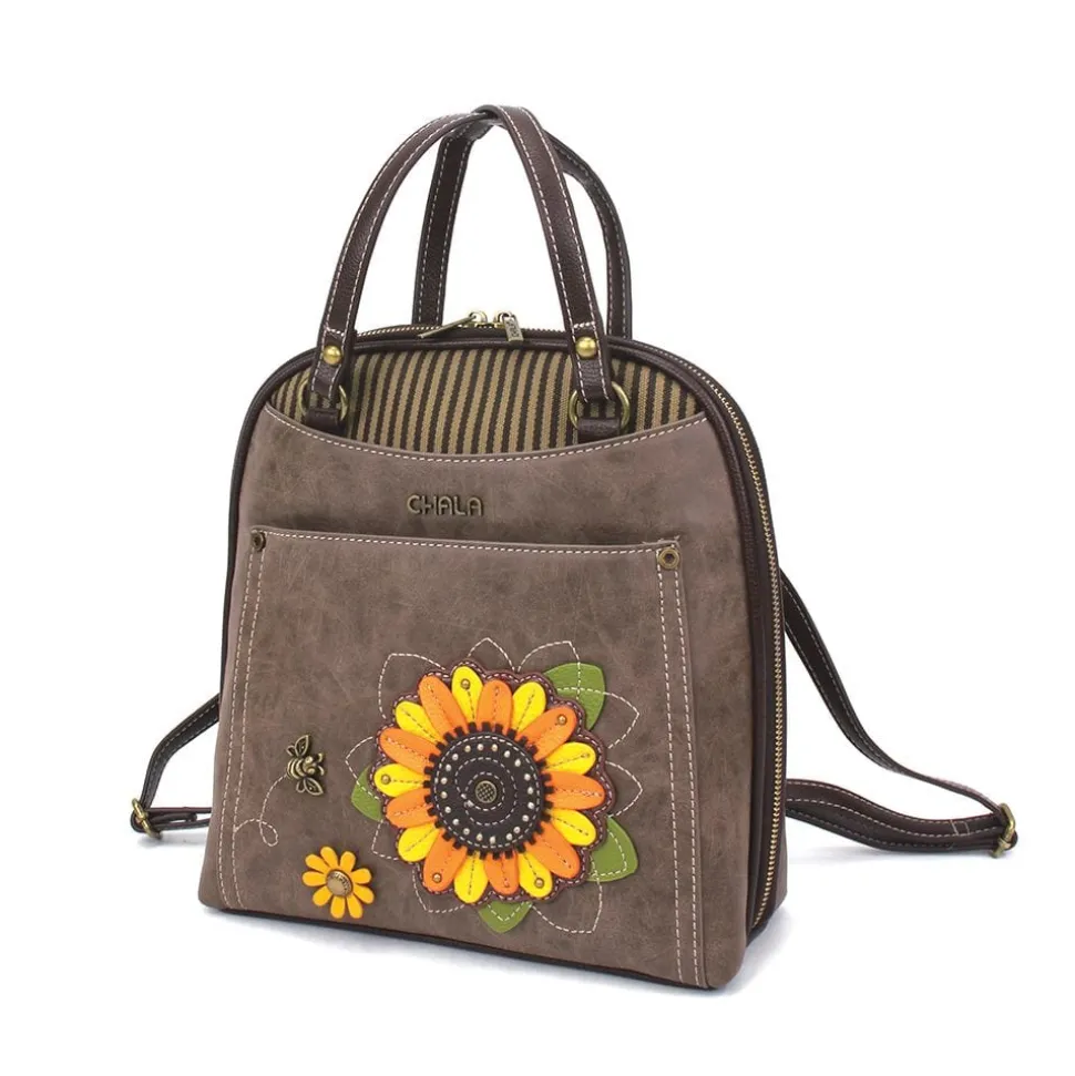 Convertible Backpack-Purse by Chala-Paw, Sunflower, Dragonfly, Sloth, Butterfly and Turtle Vegan*