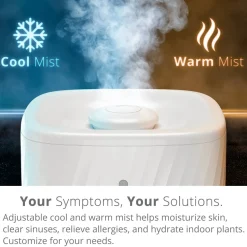 Cool and Warm Humidifier by Miko - Miko Ultrasonic Humidifier, Cool or Warm Mist