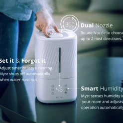 Cool and Warm Humidifier by Miko - Miko Ultrasonic Humidifier, Cool or Warm Mist