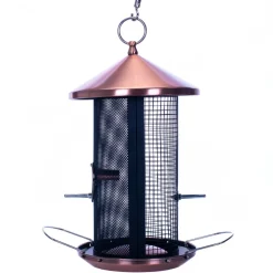 Copper Finish Mesh Metal Dual Nut and Seed Bird Feeder*