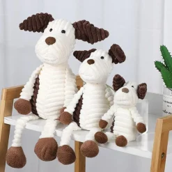 Corduroy Piggy & Puppy Plush Animals with Dangly Legs