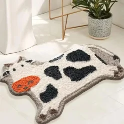 Cow Bathmat 73cm X 55cm Polyester