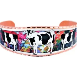Cow Bracelet Colorful Handmade Copper
