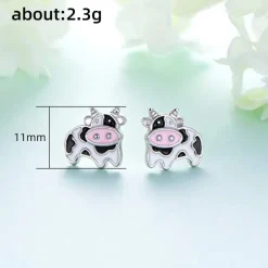 Cow Earrings Black and White Push Back Adorable!