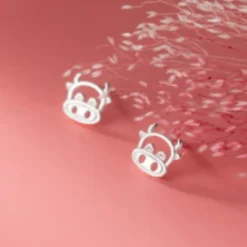 Cow Earrings Sterling SIlver Studs*