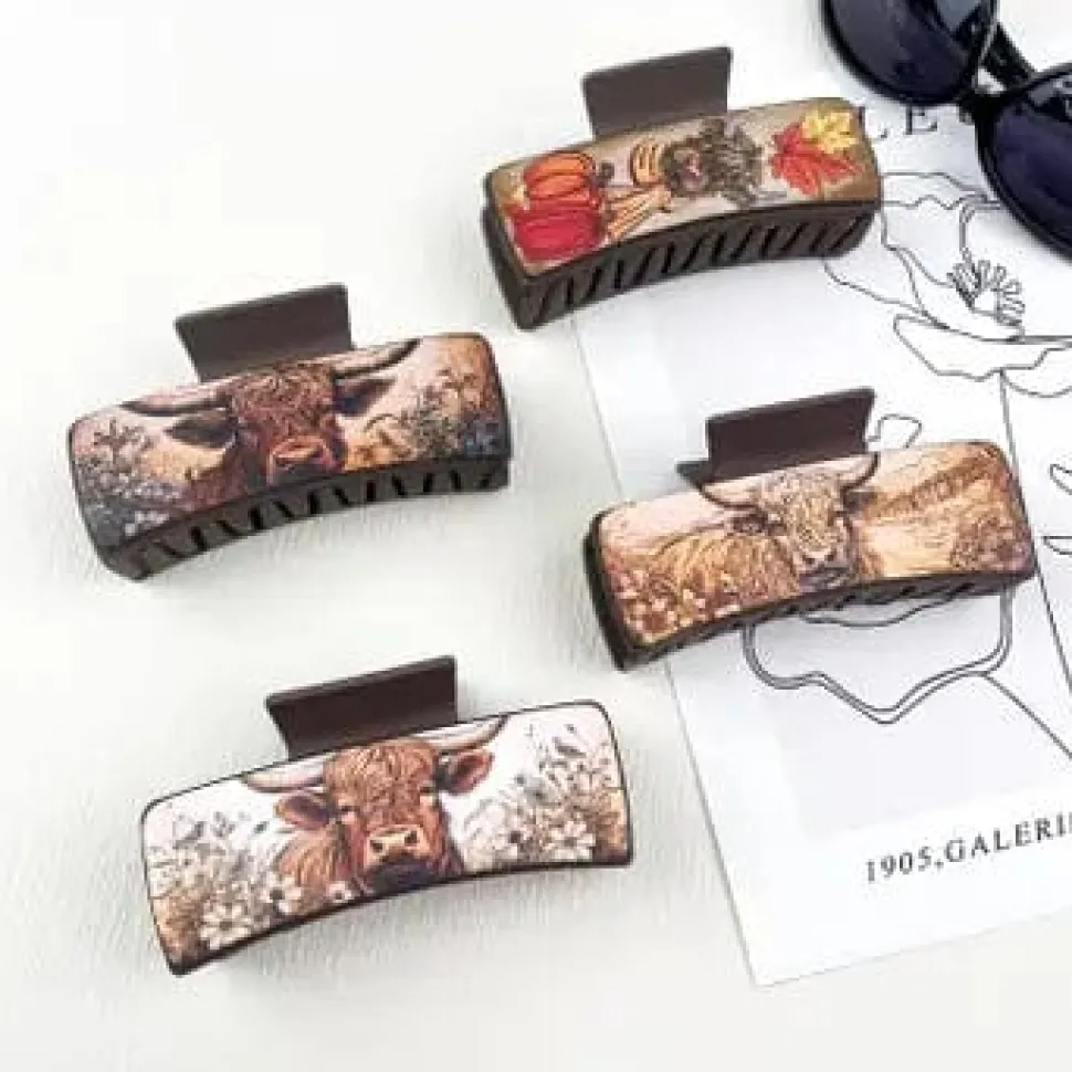 Cow Hair Claw Clips