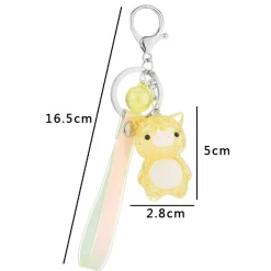 Crackled Acrylic Pig KeyChain, Lights Up! Super Cute for Kids*