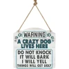 Crazy Dog Lives Here Funny Metal Art Door Decor*