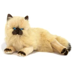 Cream Plush Himalayan Cat Lying Large Size 38cm/15" Realistic