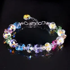 Crystal Butterfly Beaded Bracelets Multi Colors
