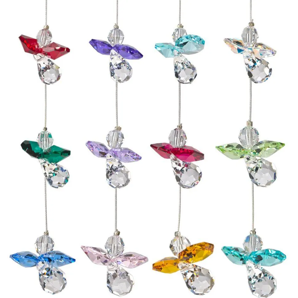 Crystal Guardian Angel Suncatchers in Birthstone