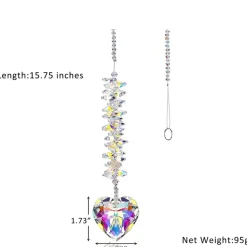 Crystal Heart Suncatcher Two Colors Large Size Rainbow Maker