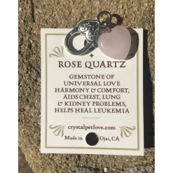 Crystal Rose Quartz Healing Pet Pendant Harmony