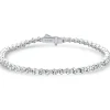 3.12ct G SI 14K White Gold Diamond Tennis Bracelet 7" Long
