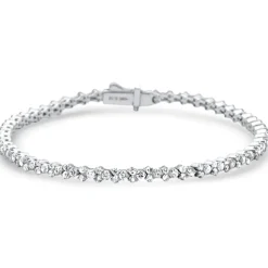 3.12ct G SI 14K White Gold Diamond Tennis Bracelet 7" Long