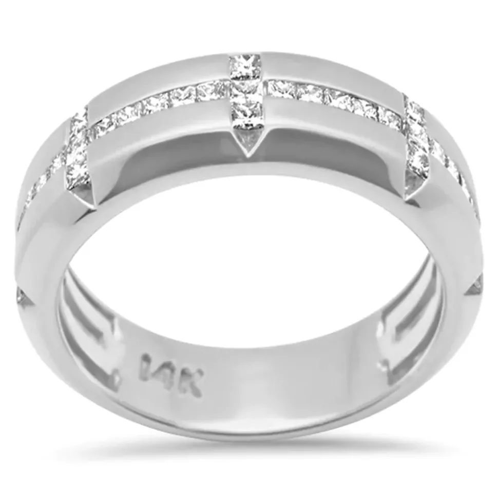 .73ct G SI 14K White Gold Diamond Men's Band