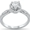 .77ct G SI 14K White Gold Diamond Round Shape Center Stone Millgrain Engagement Ring Size 6.5