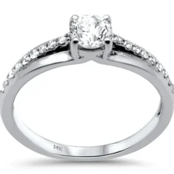 .64ct G SI 14K White Gold Round Diamond Engagement Ring Size 6.5