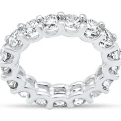 3.15ct G SI 14K White Gold Round Diamond Eternity Ring Size 6.5