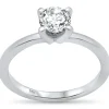 .75ct G SI 14K White Gold Round Diamond Solitaire Ring Size 6.5