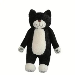 Cuddly Kitty Plush Pillow Tuxedo Cat Black and White